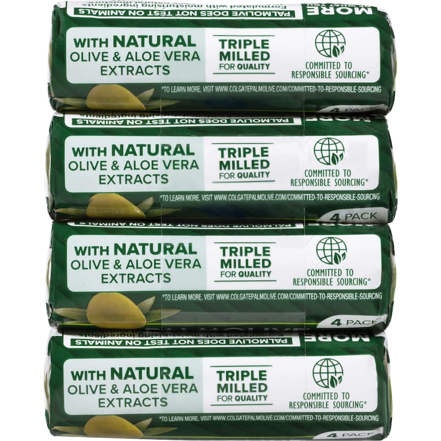 Palmolive Naturals Bar Soap with Olive & Aloe Vera offers gentle, moisturizing care with a refreshing blend of natural ingredients.