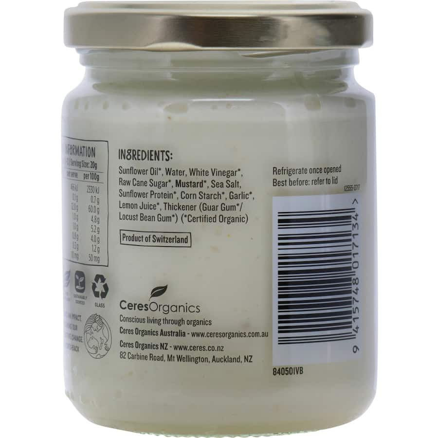 Ceres Organics Aioli Garlic Egg Free & Vegan