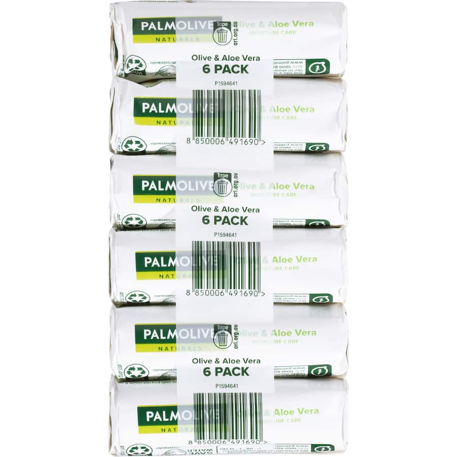 Palmolive Naturals Bar Soap Olive & Aloe Vera Value Pack 90g bars 6pack