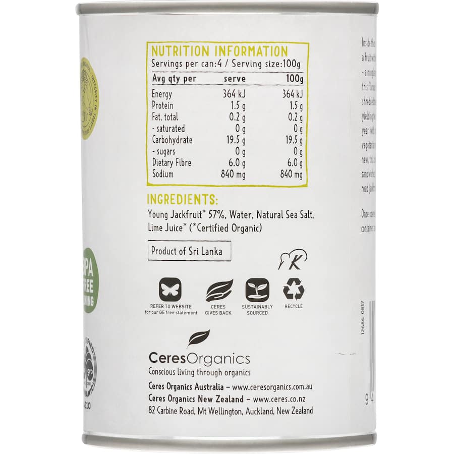 Ceres Organics Jackfruit 400g