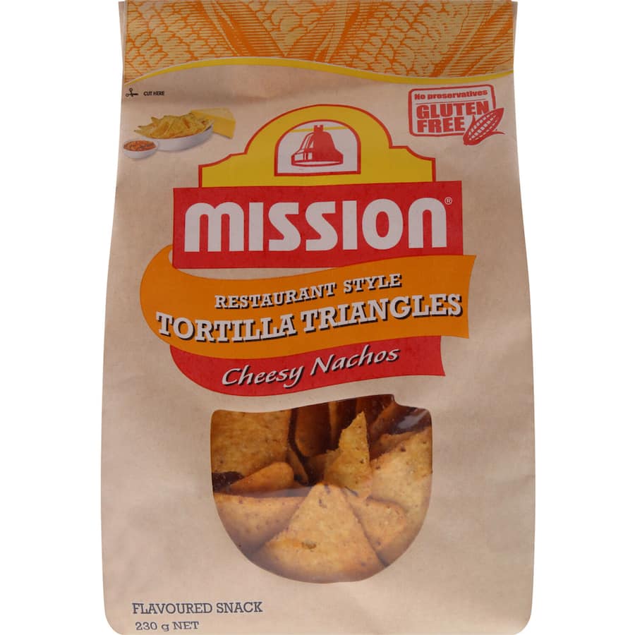 Mission Corn Chips Cheesy Nachos Gluten Free Packet 230g