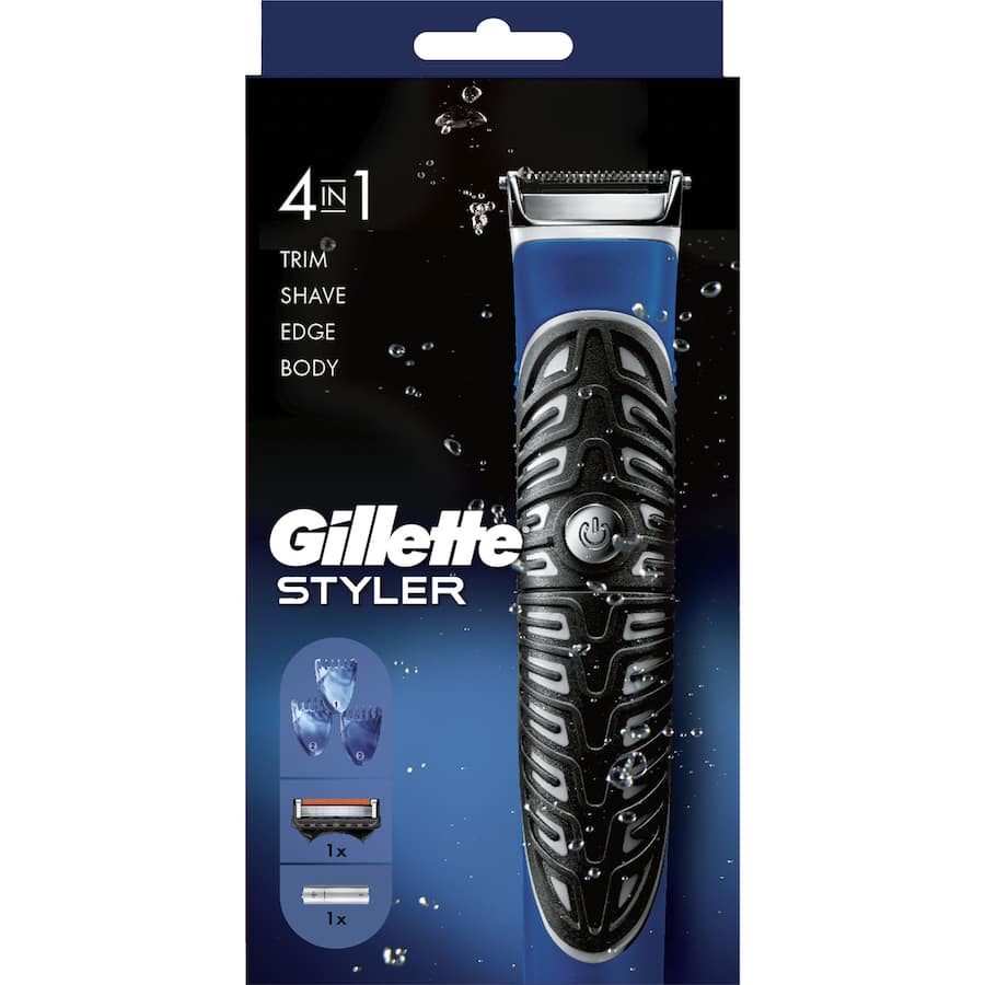 Gillette Styler 4 In 1: Versatile grooming tool with Fusion ProGlide blades, adjustable combs, and precision edging for a polished look.