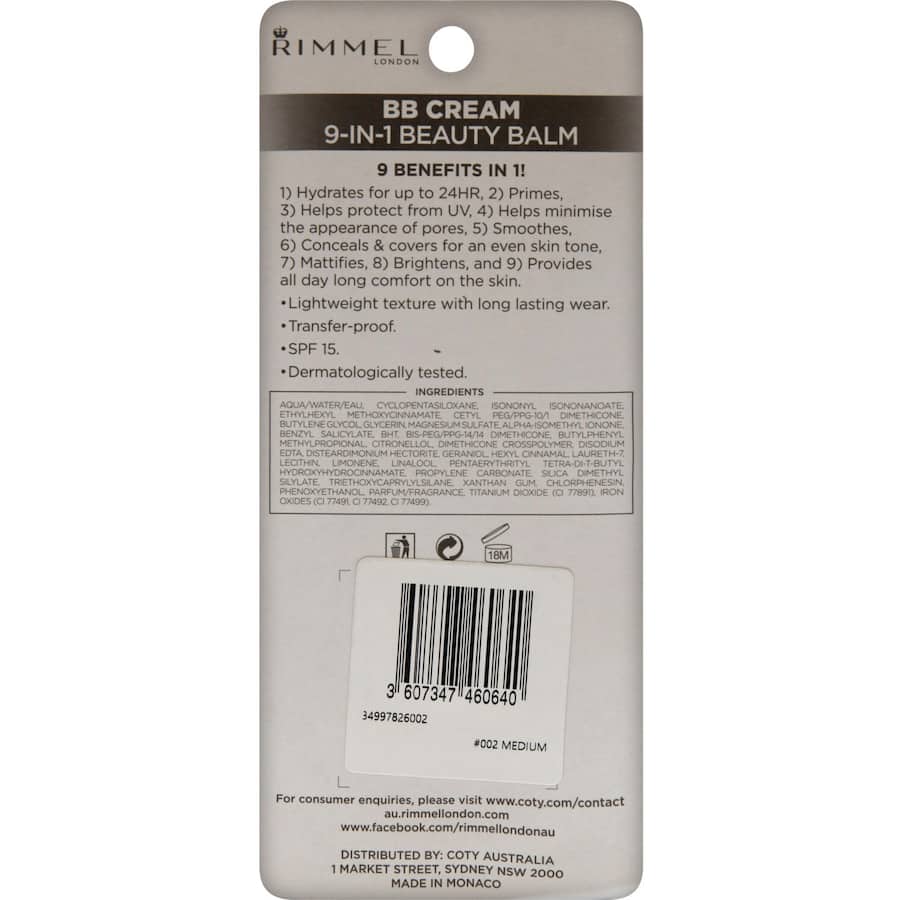 Rimmel Bb Cream Medium 30mL