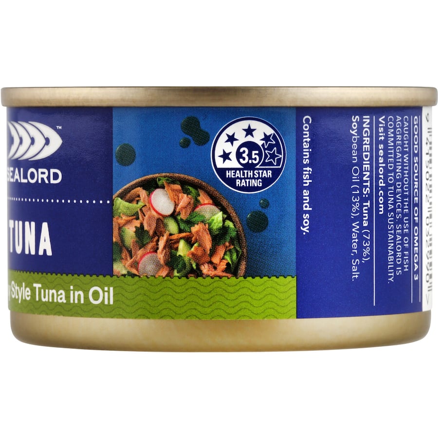Sealord Tuna Chunk Style In Oil: Premium quality tuna chunks in savory oil, perfect for salads, sandwiches, and quick meals.