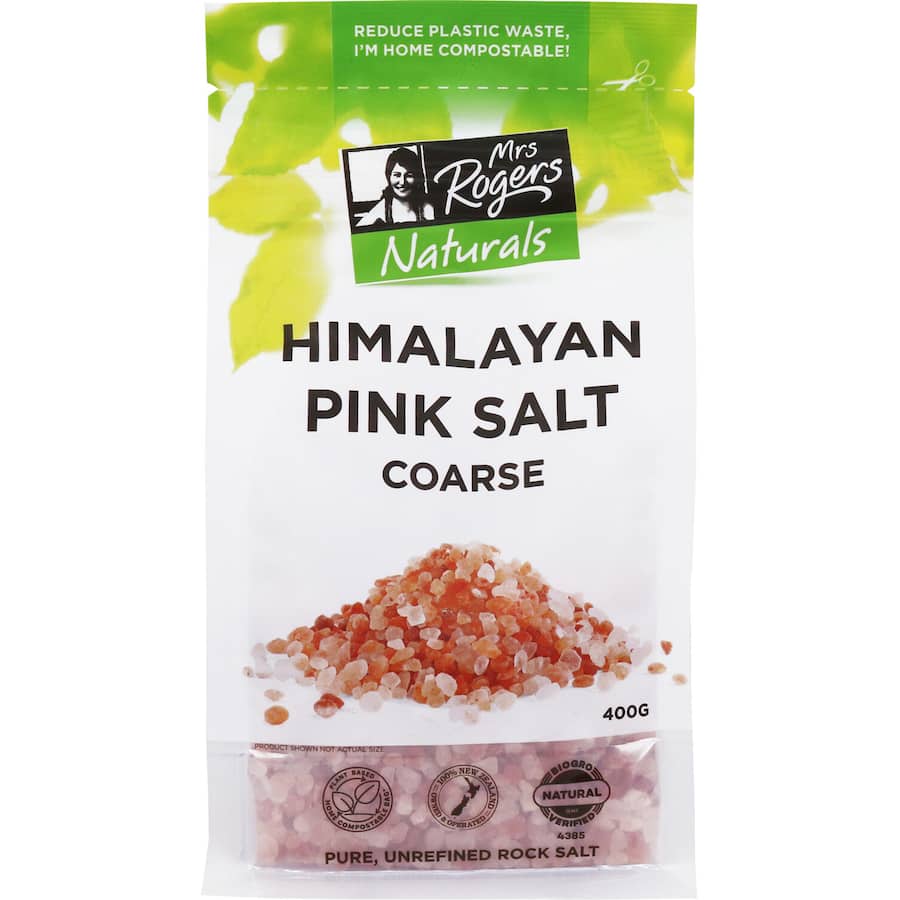 Mrs Rogers Naturals Himalayan Pink Salt Coarse Resealable bag 400g