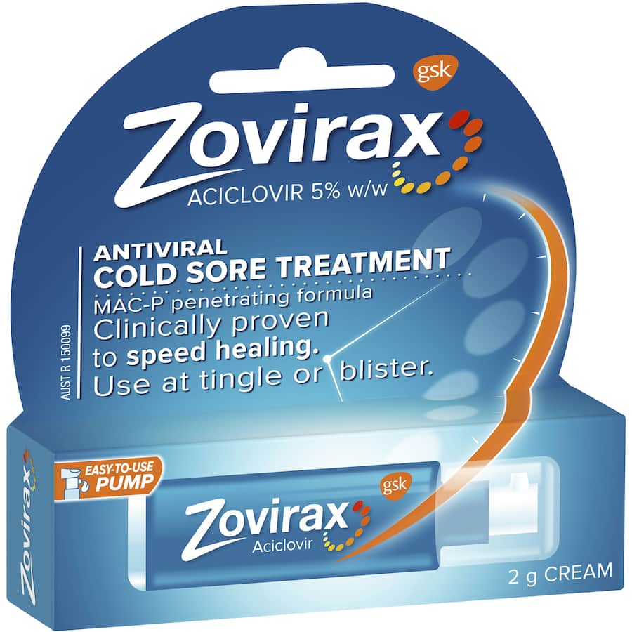 Zovirax Cold Sore Treatment Cream Pump 2g
