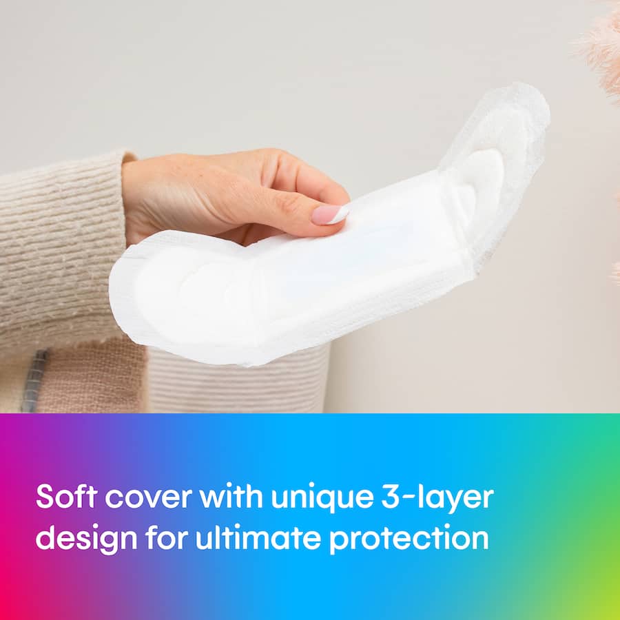 U By Kotex Ultra Thin Pads No Wings offer discreet, flexible protection with rapid-dry core for comfort during medium flow days.