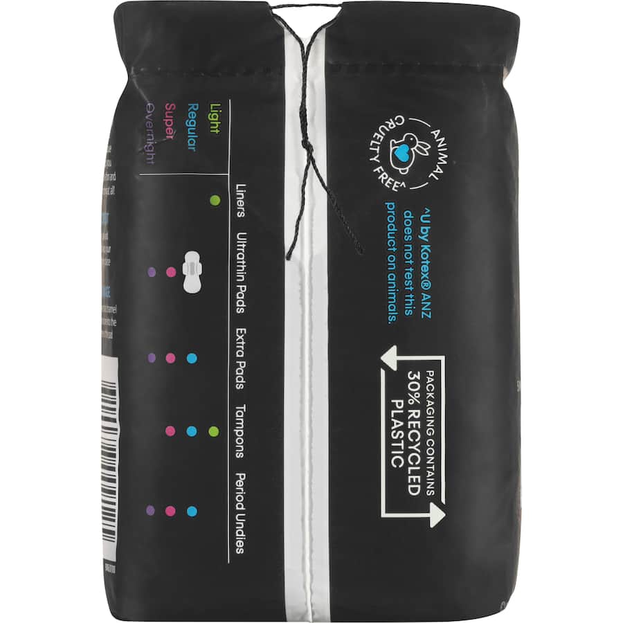 U by Kotex Ultra Thin Pads Regular provide discreet, comfortable protection with rapid-dry core and secure wings for medium flow days.