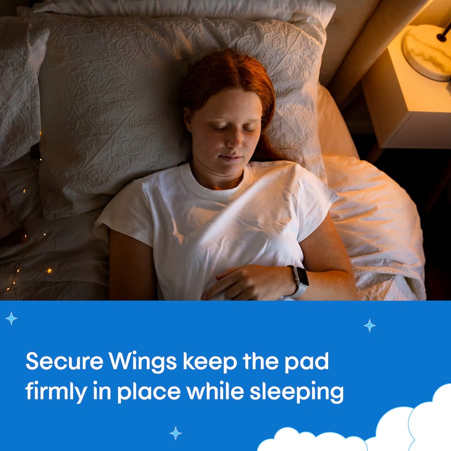 U By Kotex Ultra Thin Overnight Pads with Wings for heavy flow, featuring a rapid-dry core and extra length for maximum comfort.