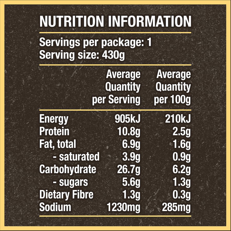 Creamy Chicken Soup in a convenient pouch, featuring shredded chicken & rich stock for a quick, hearty meal.
