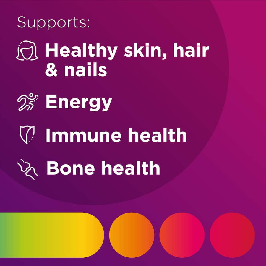 Centrum Women Daily Multivitamin: tailored formula for women's health, supporting bone strength, energy, immunity, and beauty.