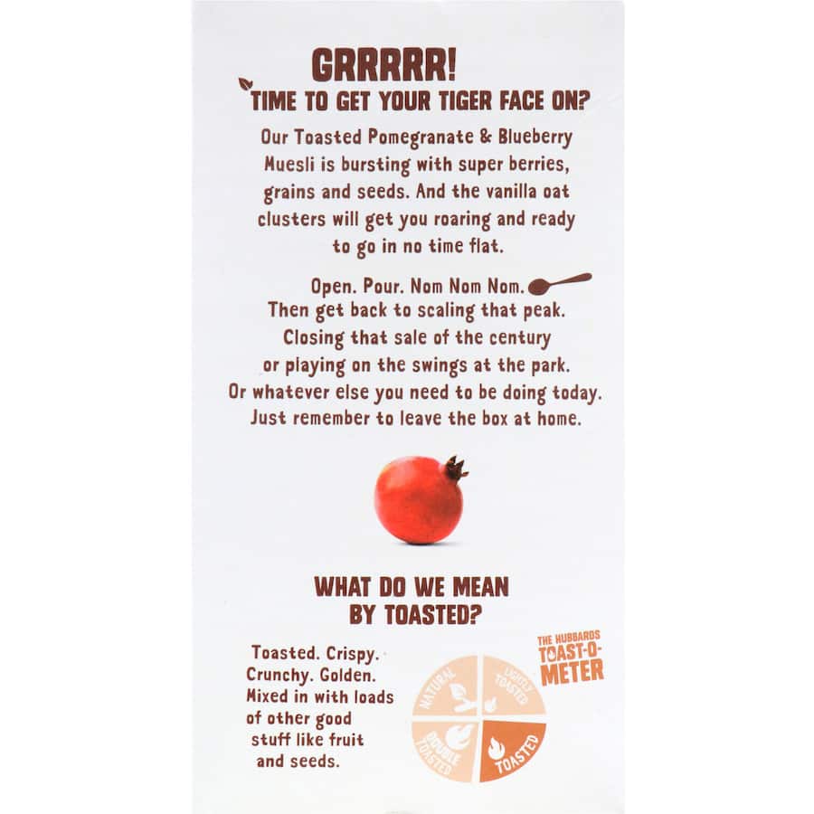 Hubbards Amazing Toasted Muesli Pomegranate & Blueberry