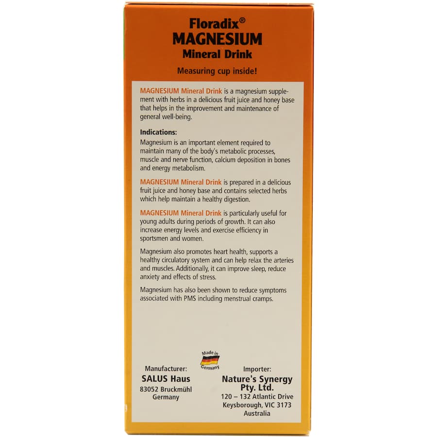 Floradix Magnesium Gluten Free Mineral Drink 250mL