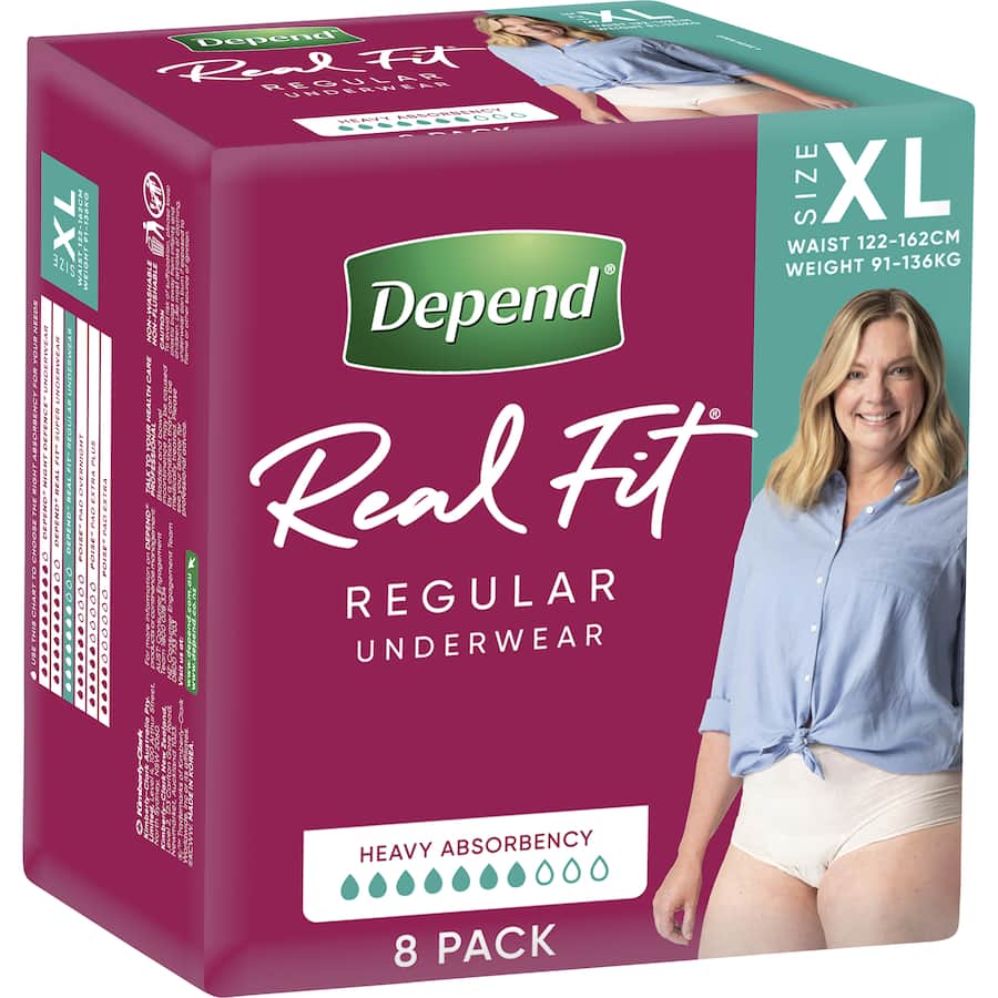 Depend Real Fit Womens Underwear Continence Pants Xl 8pack