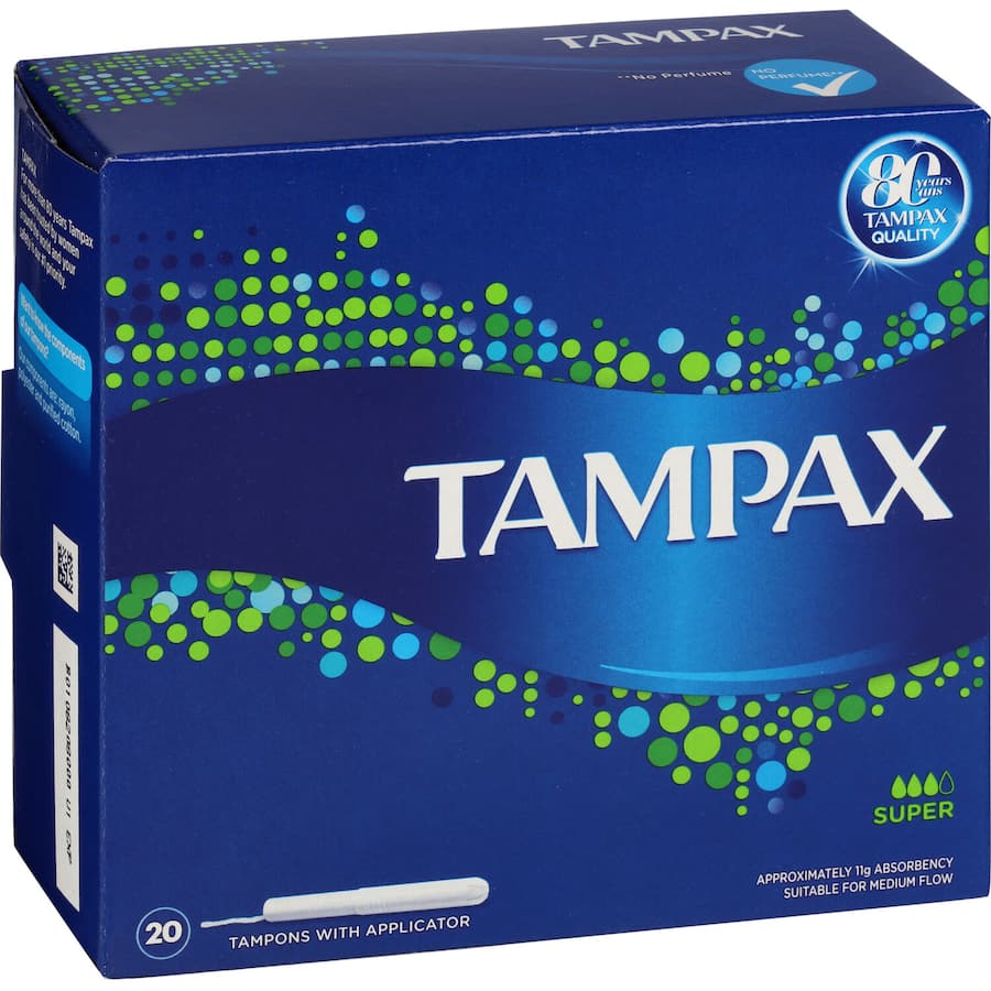 Tampax Super Tampons Medium Flow With Applicator 20pack