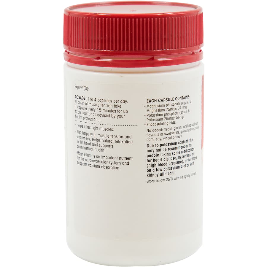 Red Seal Magnesium supplement for muscle relaxation and restful sleep, promoting calm and supporting overall health.