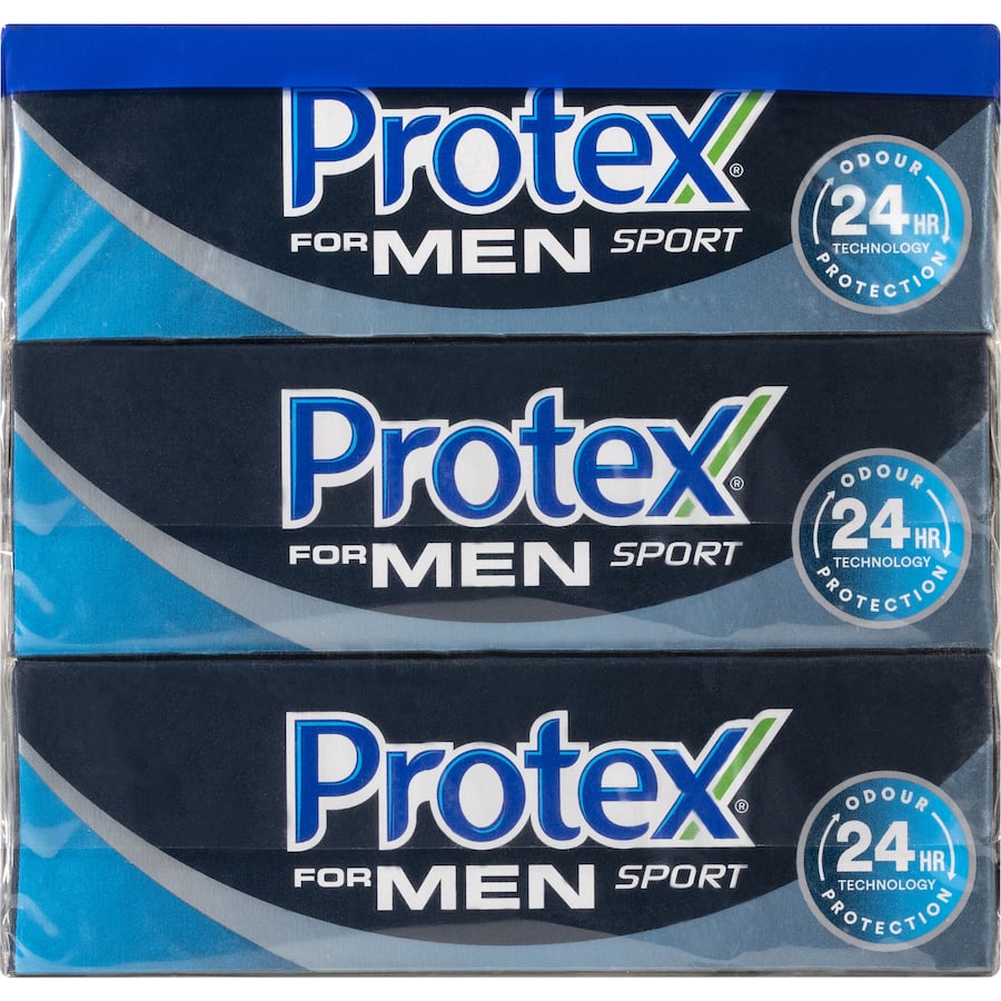 Protex Mens Antibacterial Bar Soap Sport Value Pack 90g bars 3pack