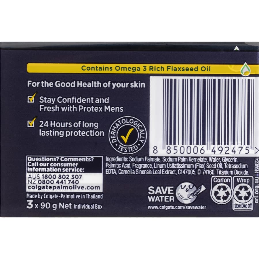 Protex Mens Antibacterial Bar Soap Sport Value Pack 90g bars 3pack