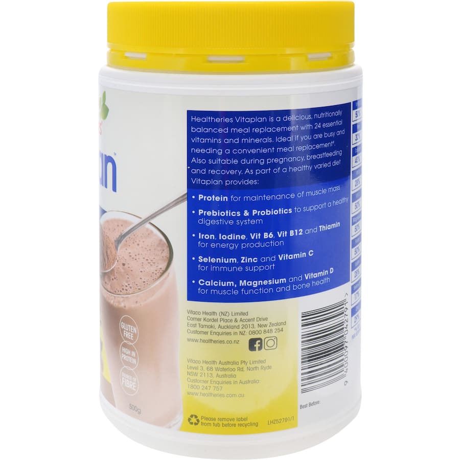 Healtheries Vitaplan Nutrition Shake Chocolate Flavoured 500g