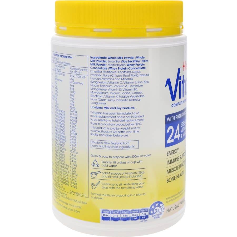 Healtheries Vitaplan Nutrition Shake Vanilla Flavoured 500g