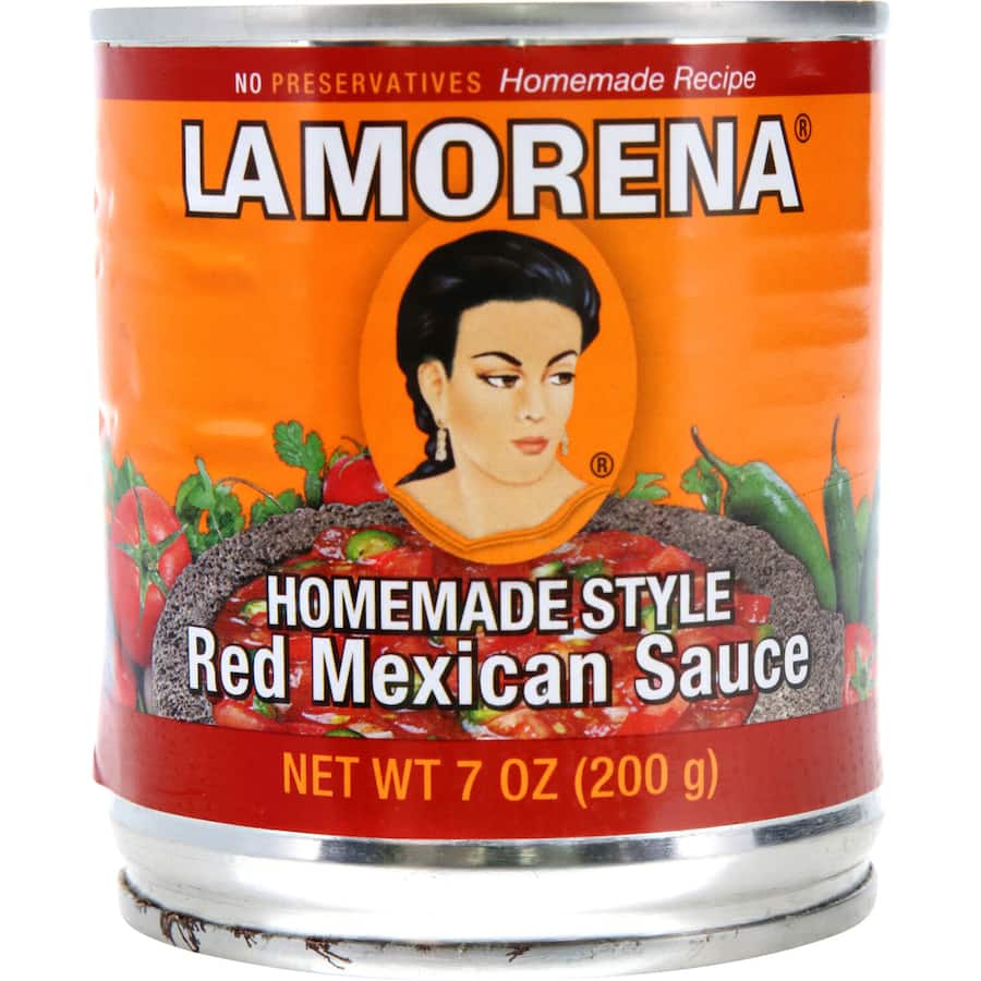 Chunky La Morena Salsa Roja in a jar, ideal for nachos and dips, offering a medium spice and authentic Mexican flavor.
