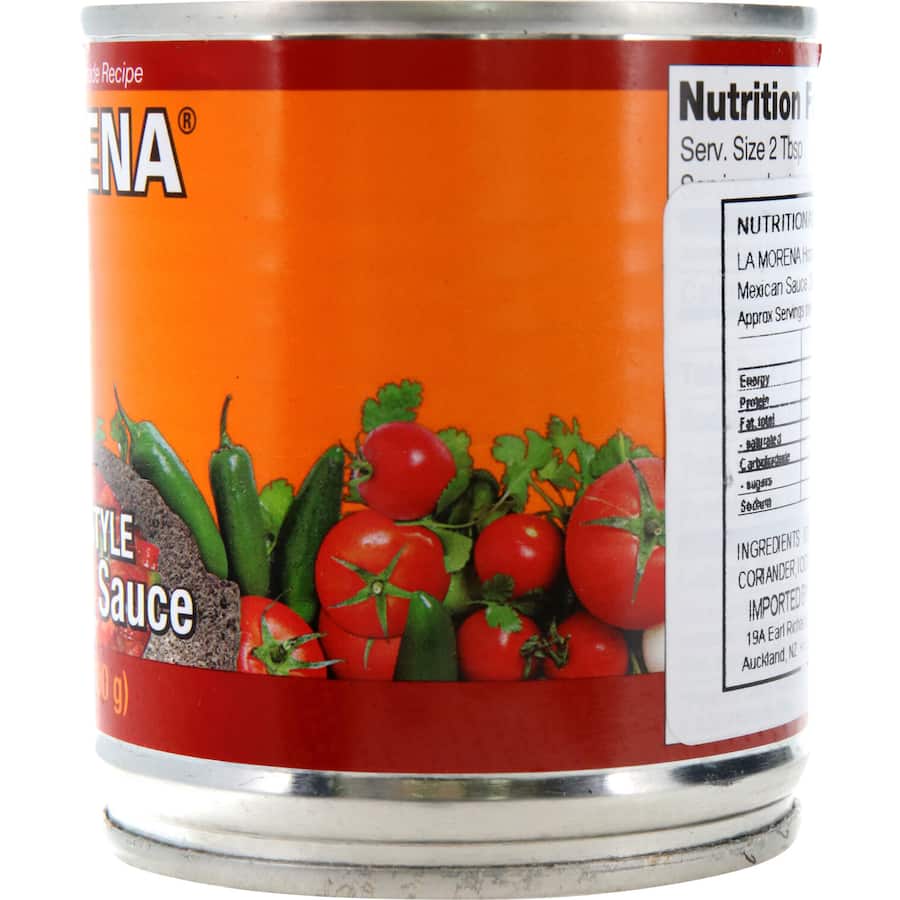 Chunky La Morena Salsa Roja Mexican, medium-spiced tomato salsa great for nachos, quesadillas, and chip dipping.