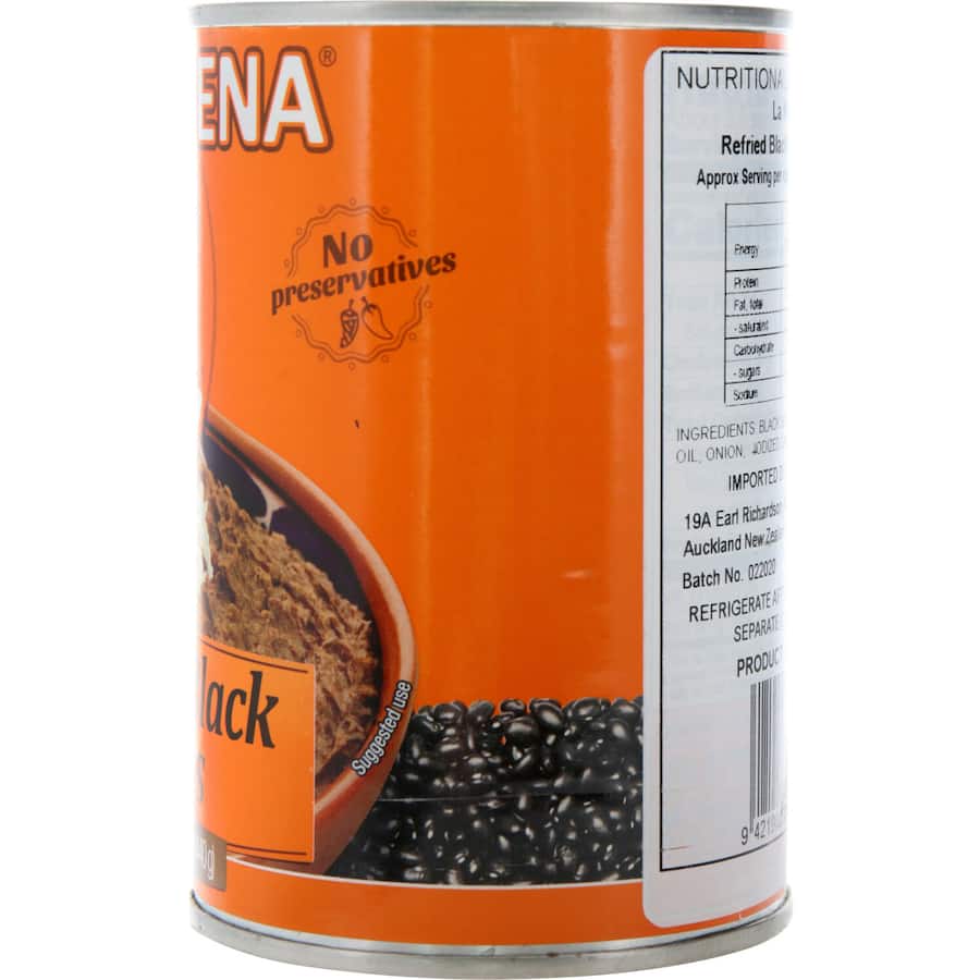 La Morena Refried Black Beans Tin 440g