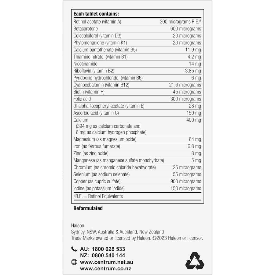 Centrum Women Daily Multivitamin: tailored support for women's health, promoting strong bones, radiant skin, and energy.