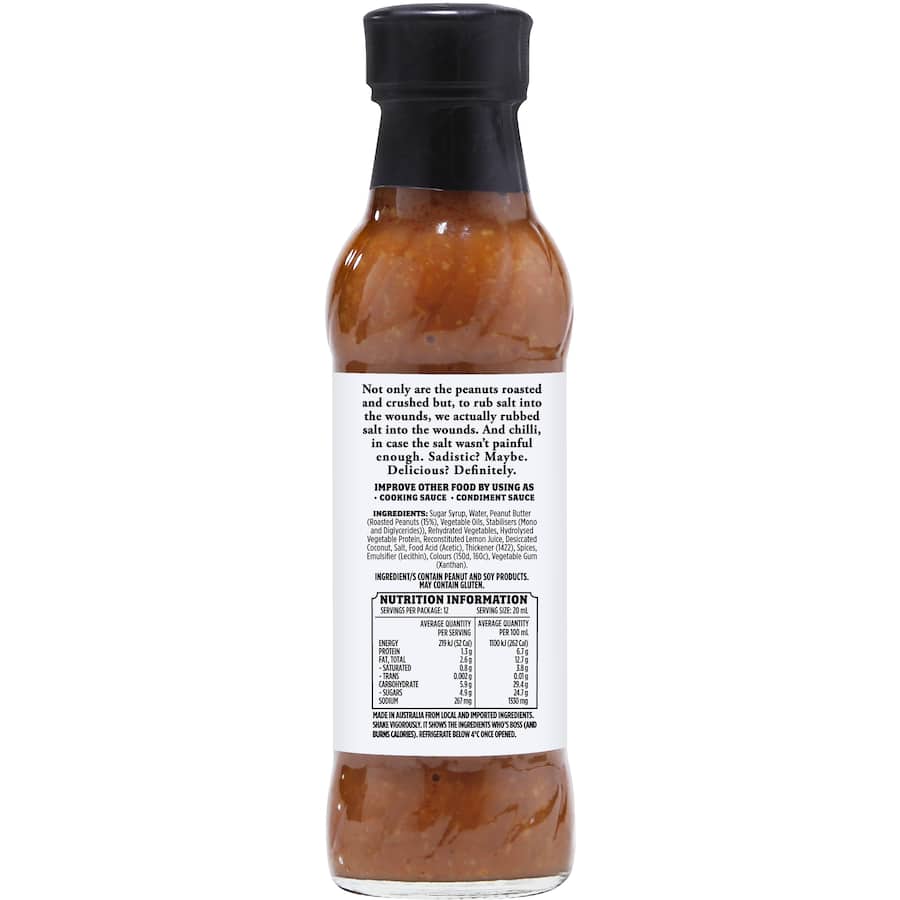 F. Whitlock & Sons Peanut Satay Chunky Sauce, a flavorful blend of peanuts, chili, and salt, perfect for dipping, marinating, or cooking.