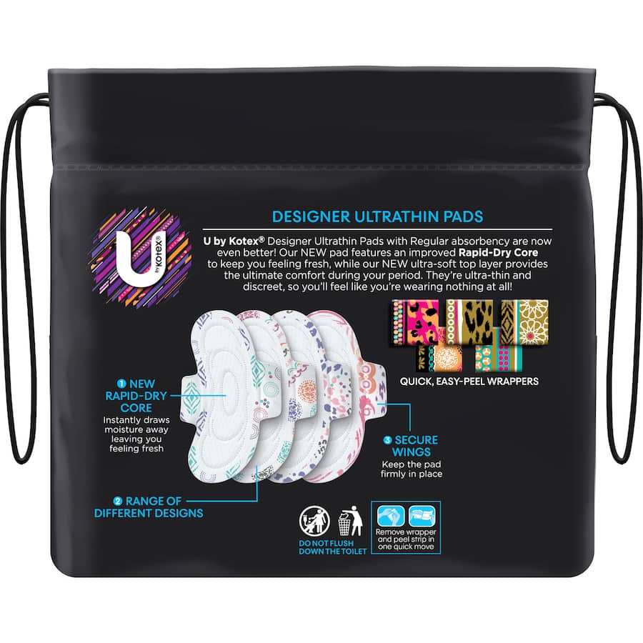 U By Kotex Designs Pads Ultra Thin Regular