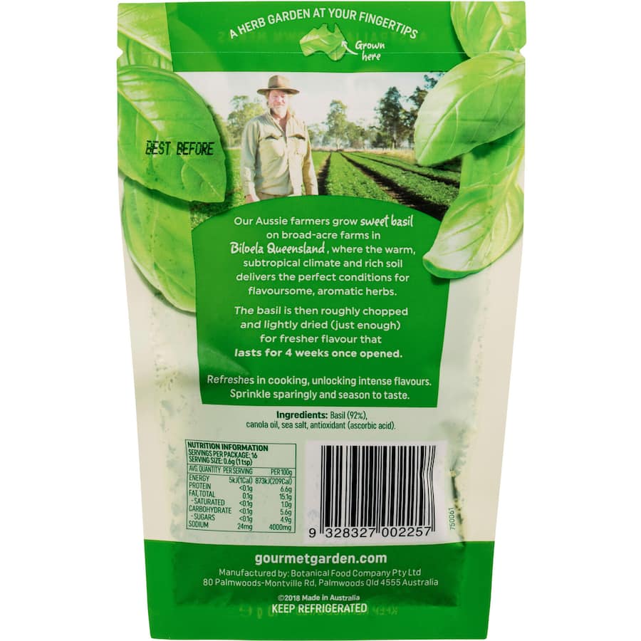 Gourmet Garden Fresh Vegetable Basil Lightly Dried Packet 10g