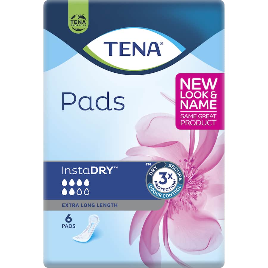 Tena Womens Continence Pads Maxi Pads Instadry 6pack