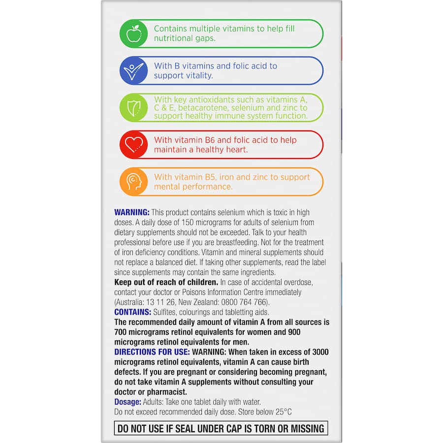 Centrum For Men 50+ multivitamins designed for men's health, supporting vitality, heart, eye, and mental performance.