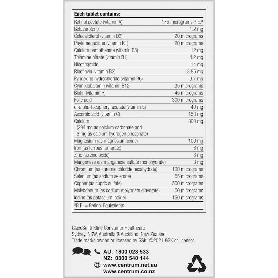 Centrum For Women 50+ multivitamins with enhanced vitamins for bone health, immunity, and mental performance support.