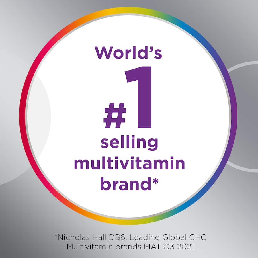 Centrum For Women 50+ multivitamins, featuring vitamins D, calcium, and iron, support bone health and immunity for women over 50.