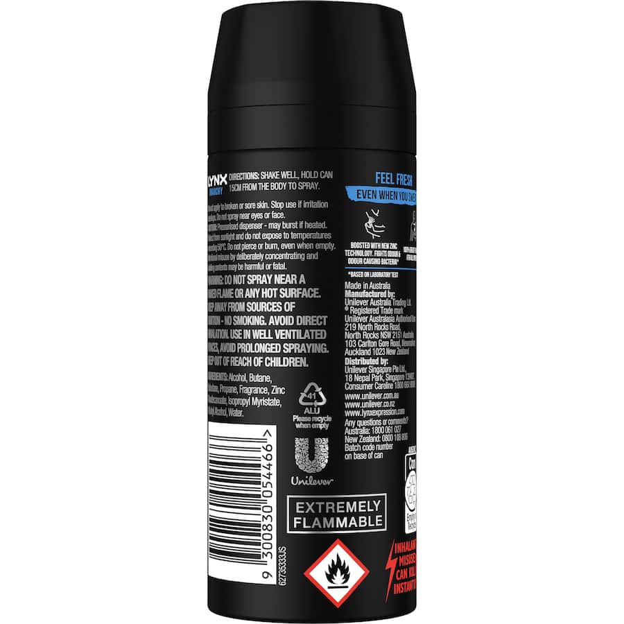 Lynx Anarchy deodorant spray with dark pomegranate and sandalwood scent, offering 48-hour odour protection for confident, fresh men.