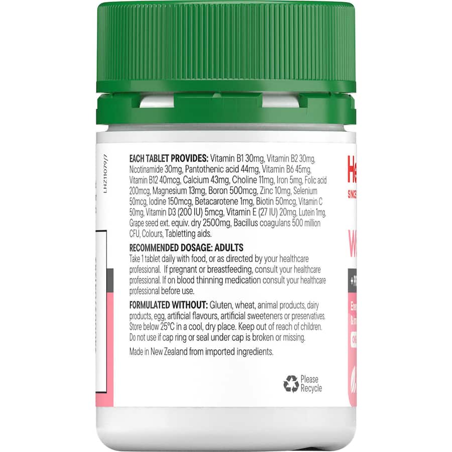 Healtheries Women's Multi One A Day for 50+, vital multivitamin for energy, skin, and eye health in easy-to-swallow tablets.