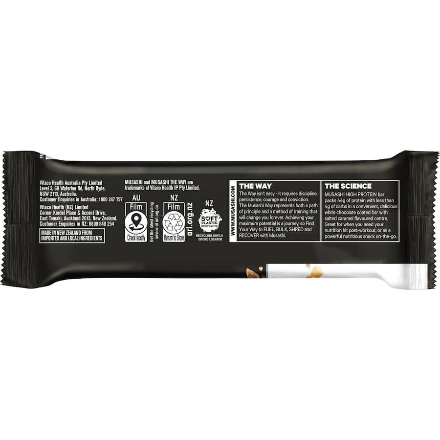 Musashi P45 Protein Bar in Cookies & Cream flavor, offering 45g of protein and low-carb fuel for active lifestyles.