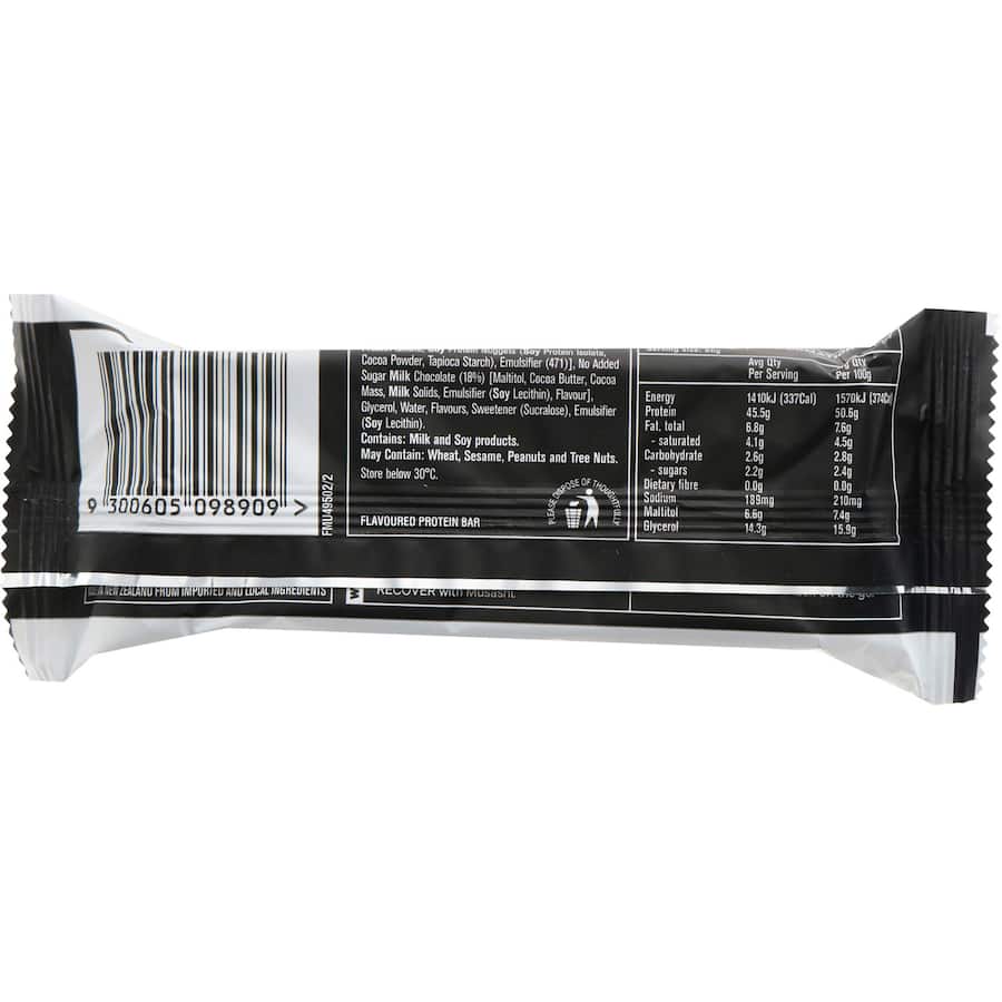 Musashi P45 Cookies & Cream Protein Bar, featuring 45g protein, low carbs, and a delicious taste for fitness enthusiasts.