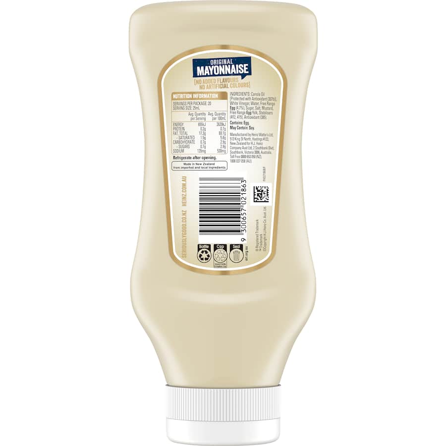 Heinz Seriously Good Mayonnaise Original Squeeze bottle 500mL