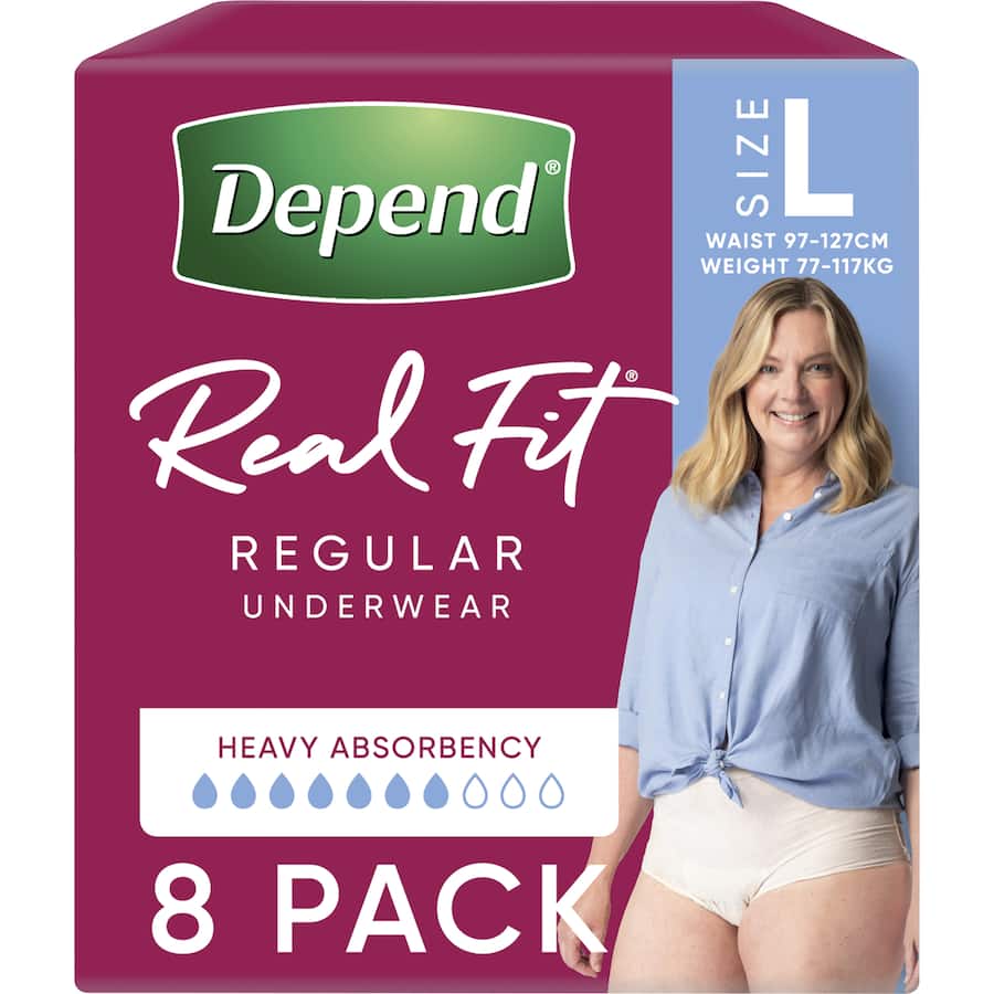 Depend Real Fit Underwear Womens Continence Pants Large 8pack