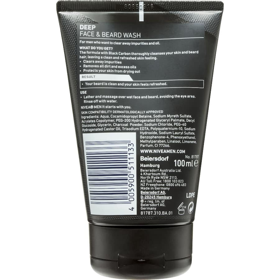 Nivea Men Facial Wash Deep Face & Beard 100mL
