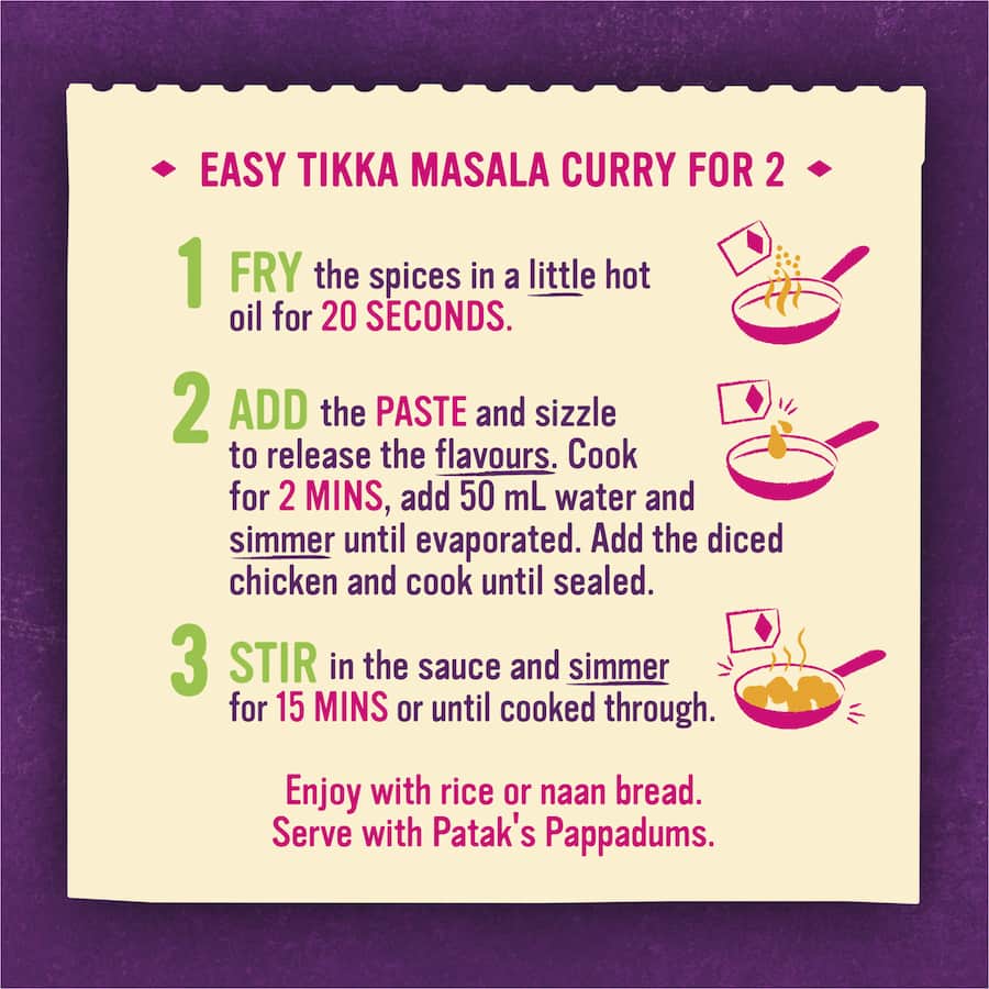 Pataks Recipe Base Tikka Masala Medium Packet 313g