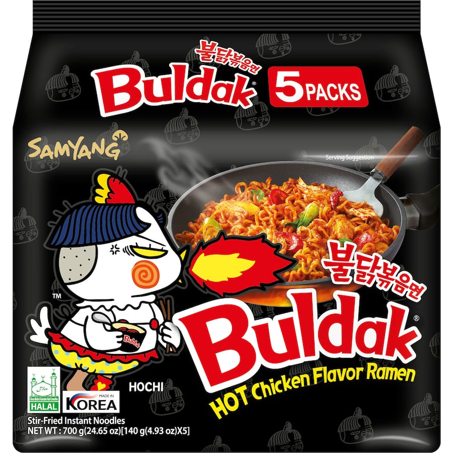 Samyang Ramen Noodles Hot Chicken Original - fiery, flavorful Korean noodles, perfect for quick meals and spicy cravings.