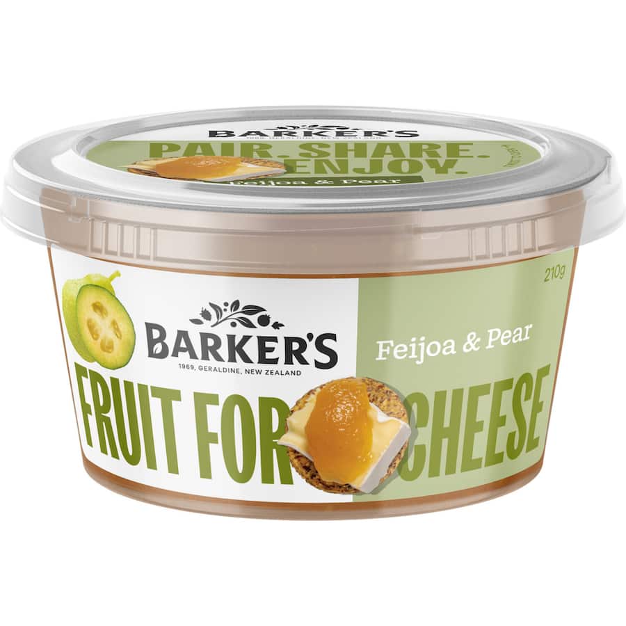 Barkers Fruit For Cheese Fruit Paste Feijoa & Pear 210g