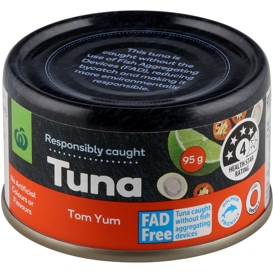 Woolworths Tuna Tom Yum Tear tab can 95g