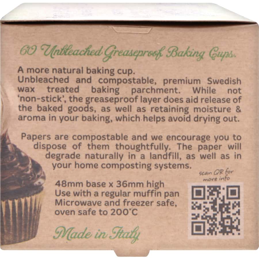 Mrs Rogers Premium Baking Cups Greaseproof Unbleached 60pack