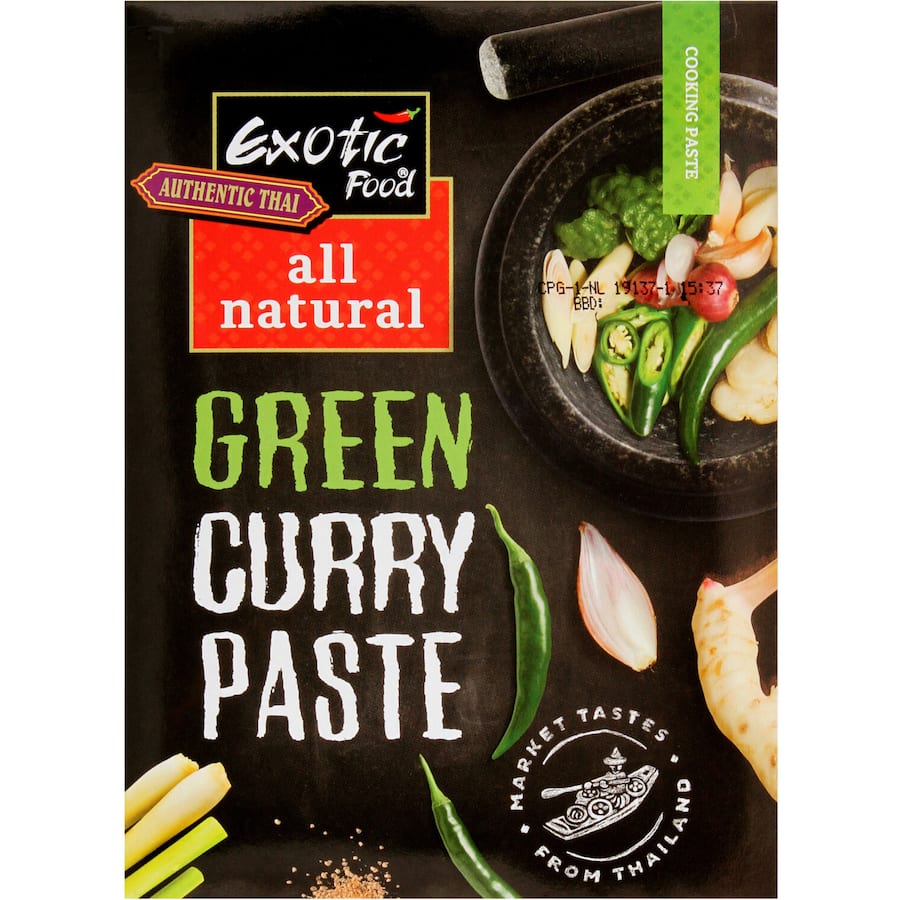 Exotic Food All Natural Cooking Sauce Green Curry Paste Pouch 50g