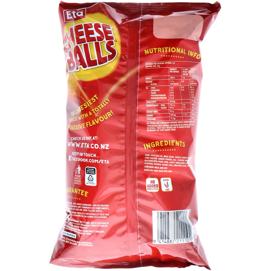 Eta Cheese Balls Corn Snacks 120g