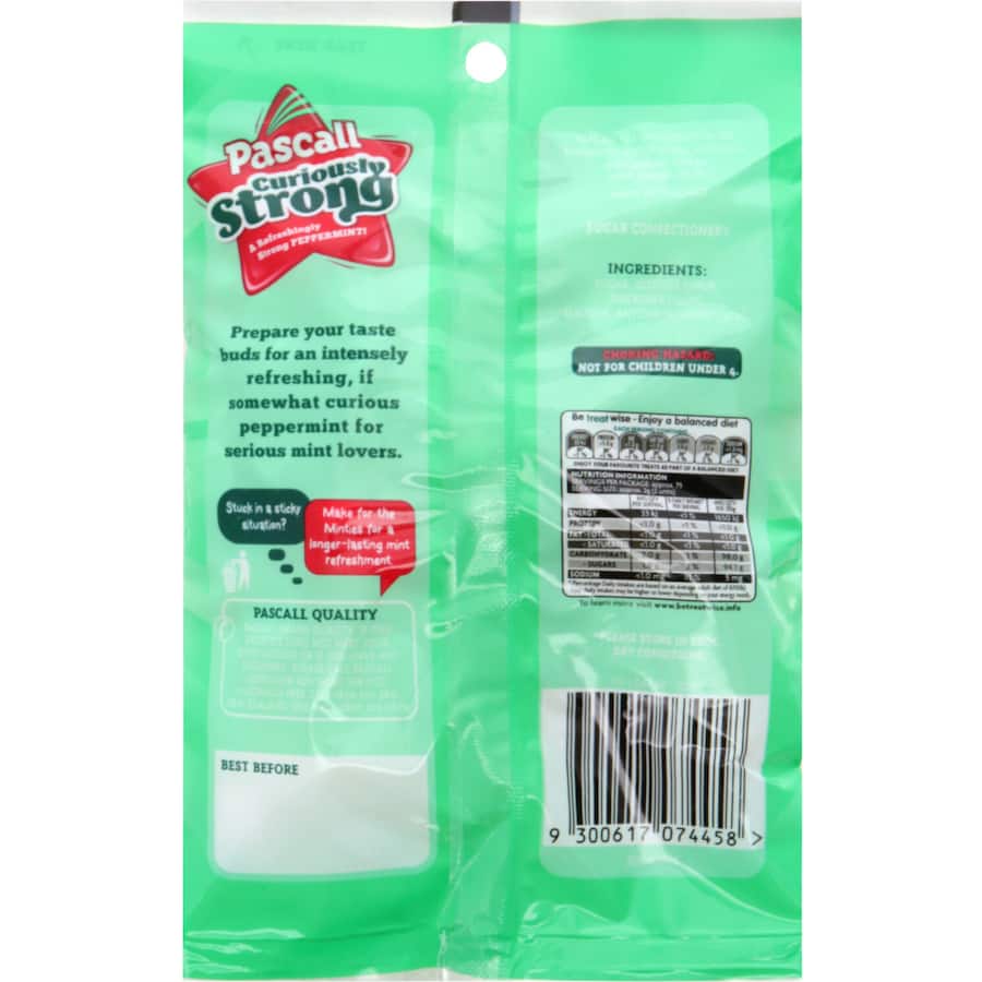 Pascall Lollies Mint Curiously Strong 150g